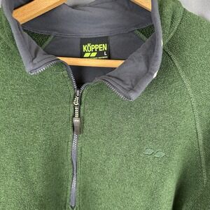 KOPPEN Outdoors 1/4 Zip Pullover Fleece‎ Sweater Green Men's Large L